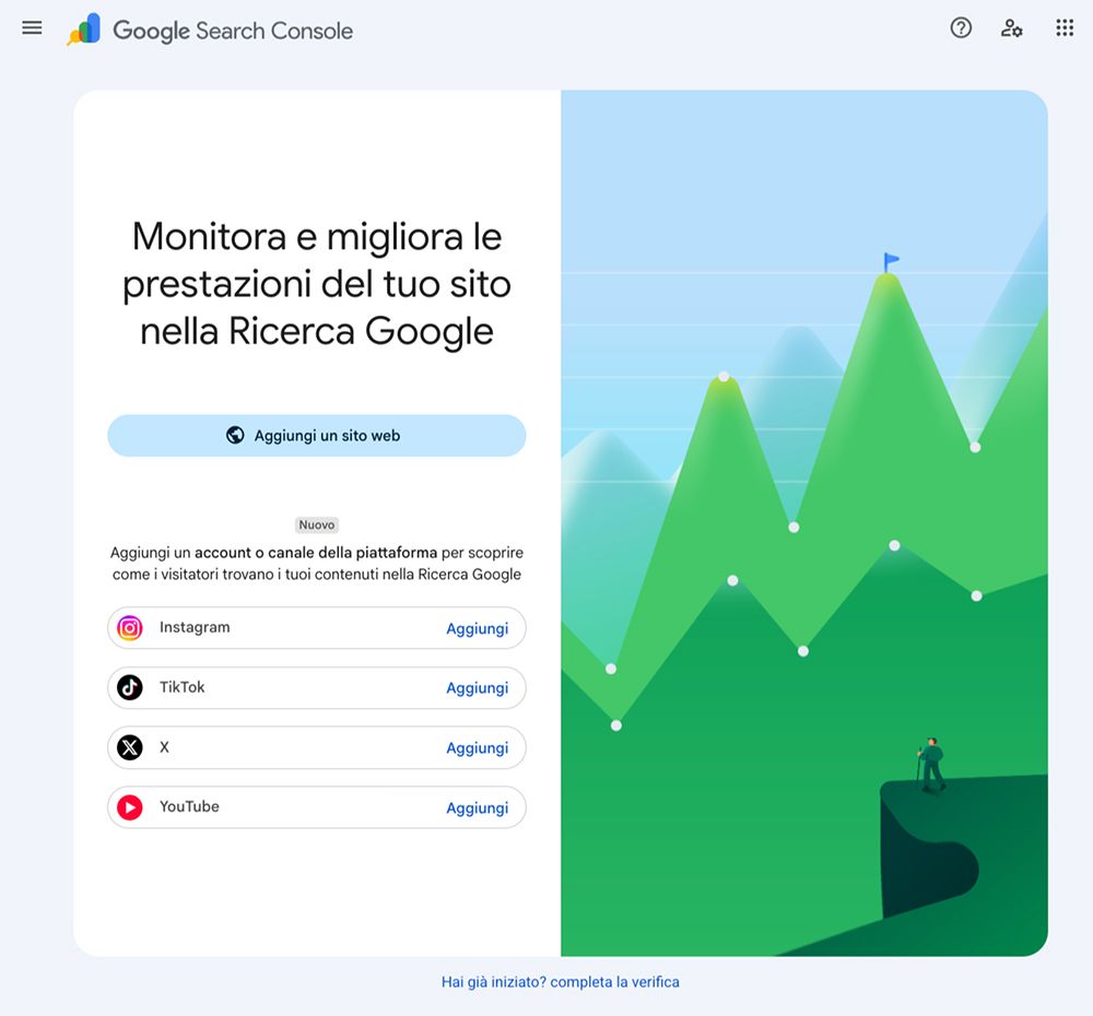 Google Search console per i social